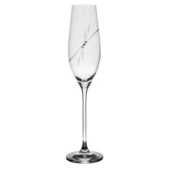 Pezsgős pohár swarovski dísszel 6db 210ml