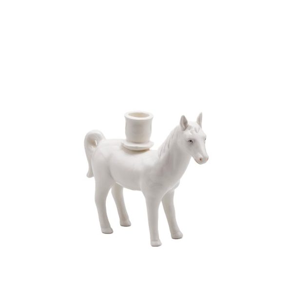 Gyertyatartó ló porcelán 18cm